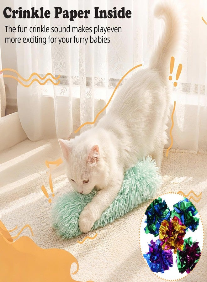 Leitee 12 Pcs Cat Toys Pillows with 1 Cat Paw Gift Storage Bags Set Interactive Kitty Toys Variety Furry Color Soft and Durable for Kitty Exercise Valentine's Day Plush Gifts - Image 5